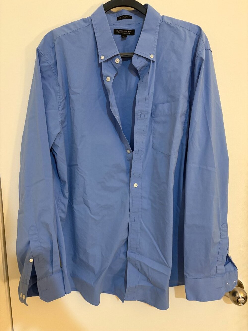 Banana Republic Oxford Shirt Size XL Tech Stretch Cotton Periwinkle Blue